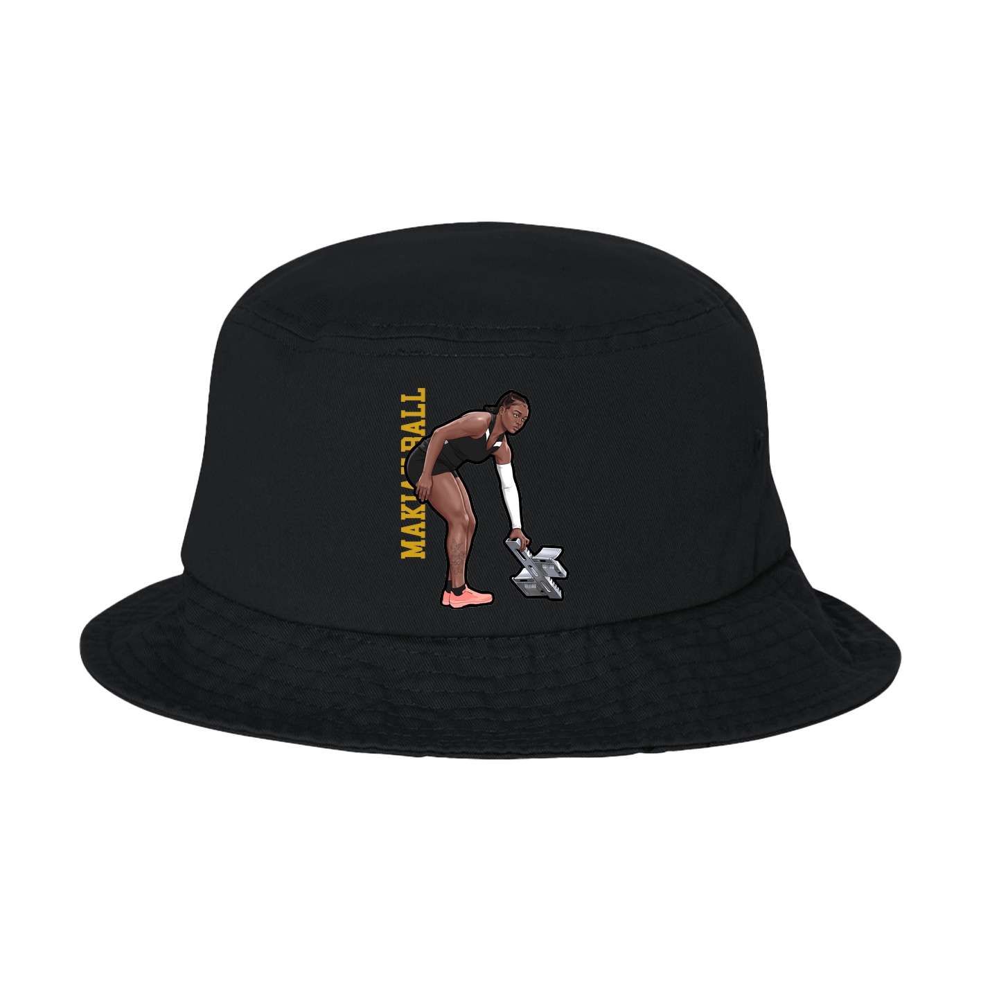 Bucket Cap — Name Vertical in Black