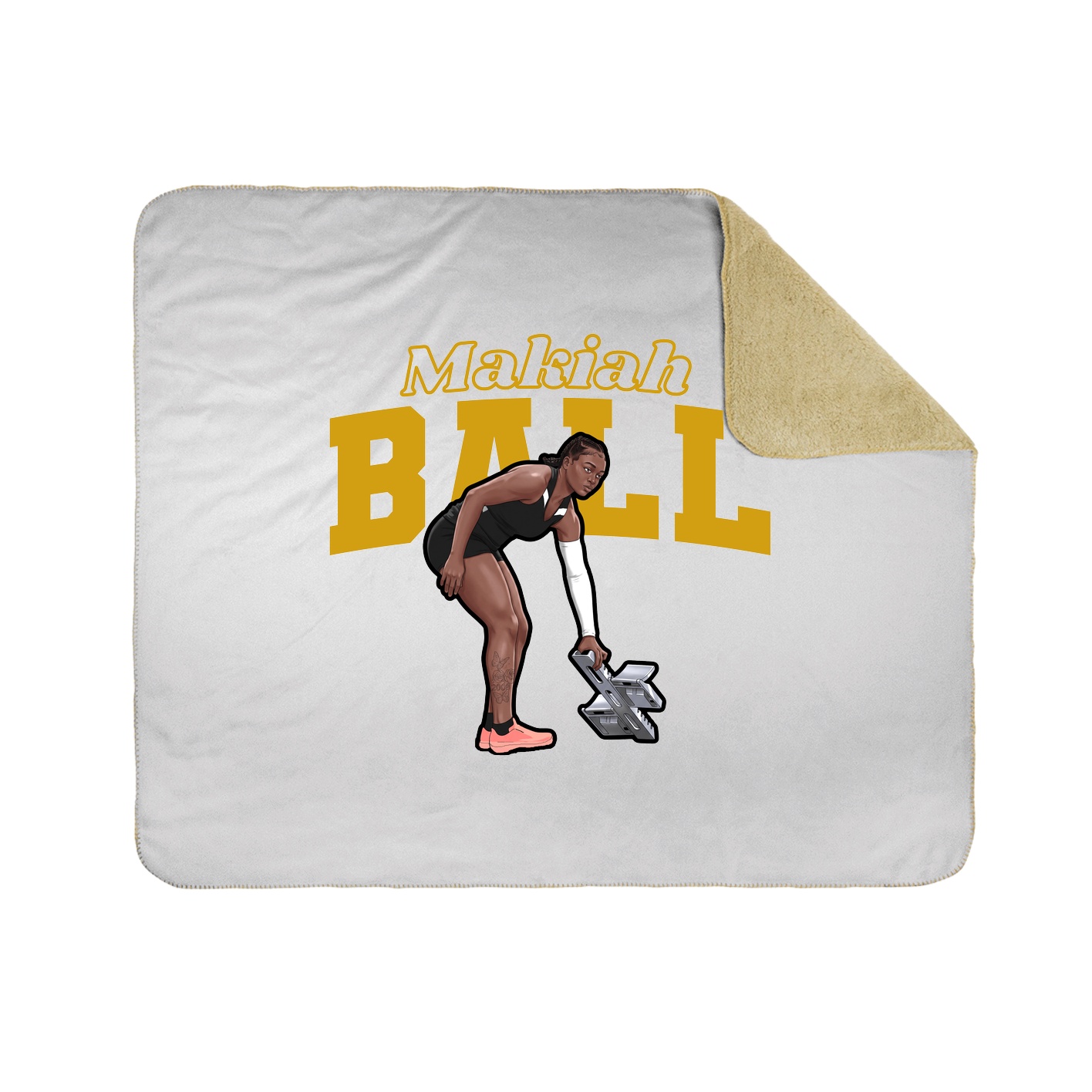 Throw Blanket — Name Arch in White