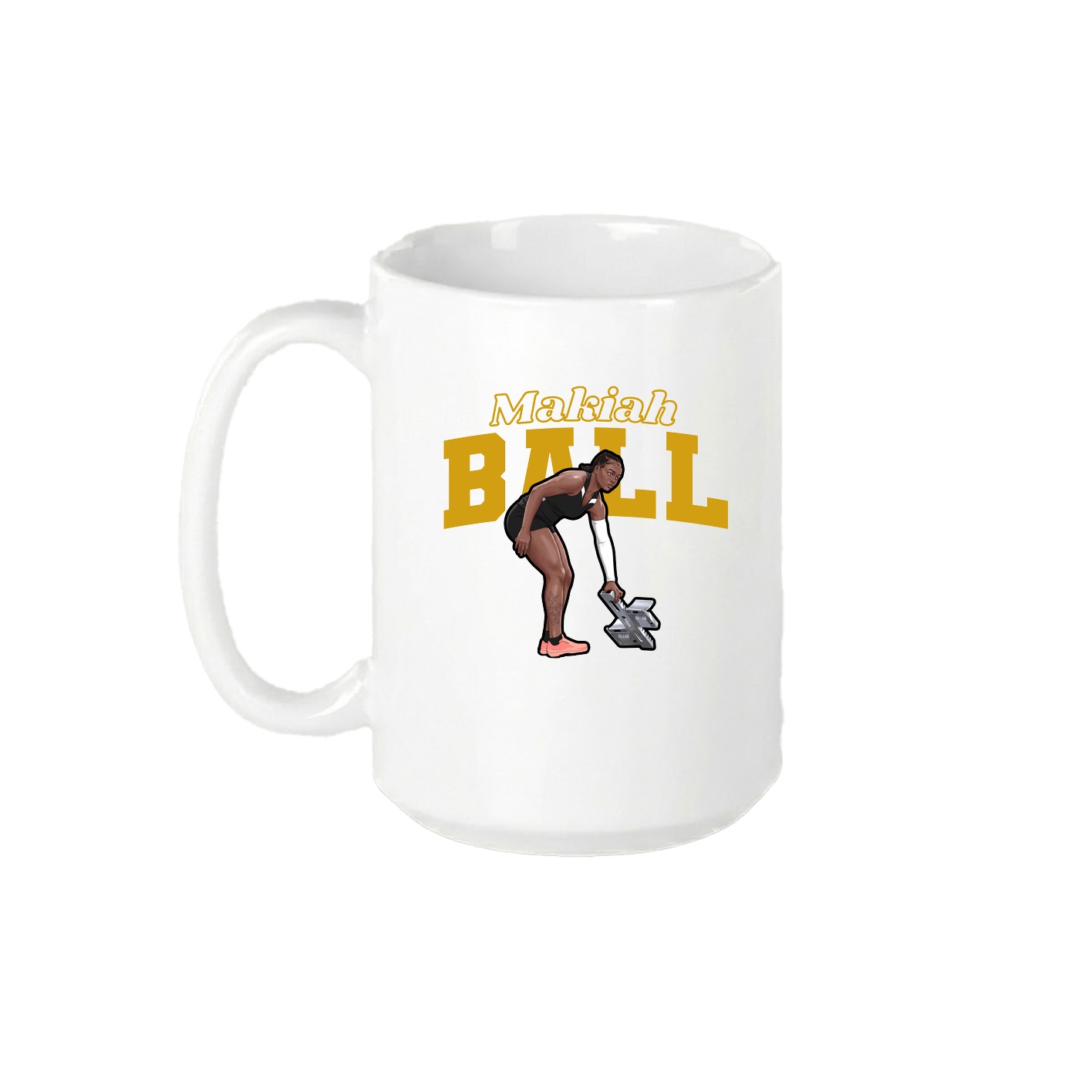 15oz Coffee Mug — Name Arch in White