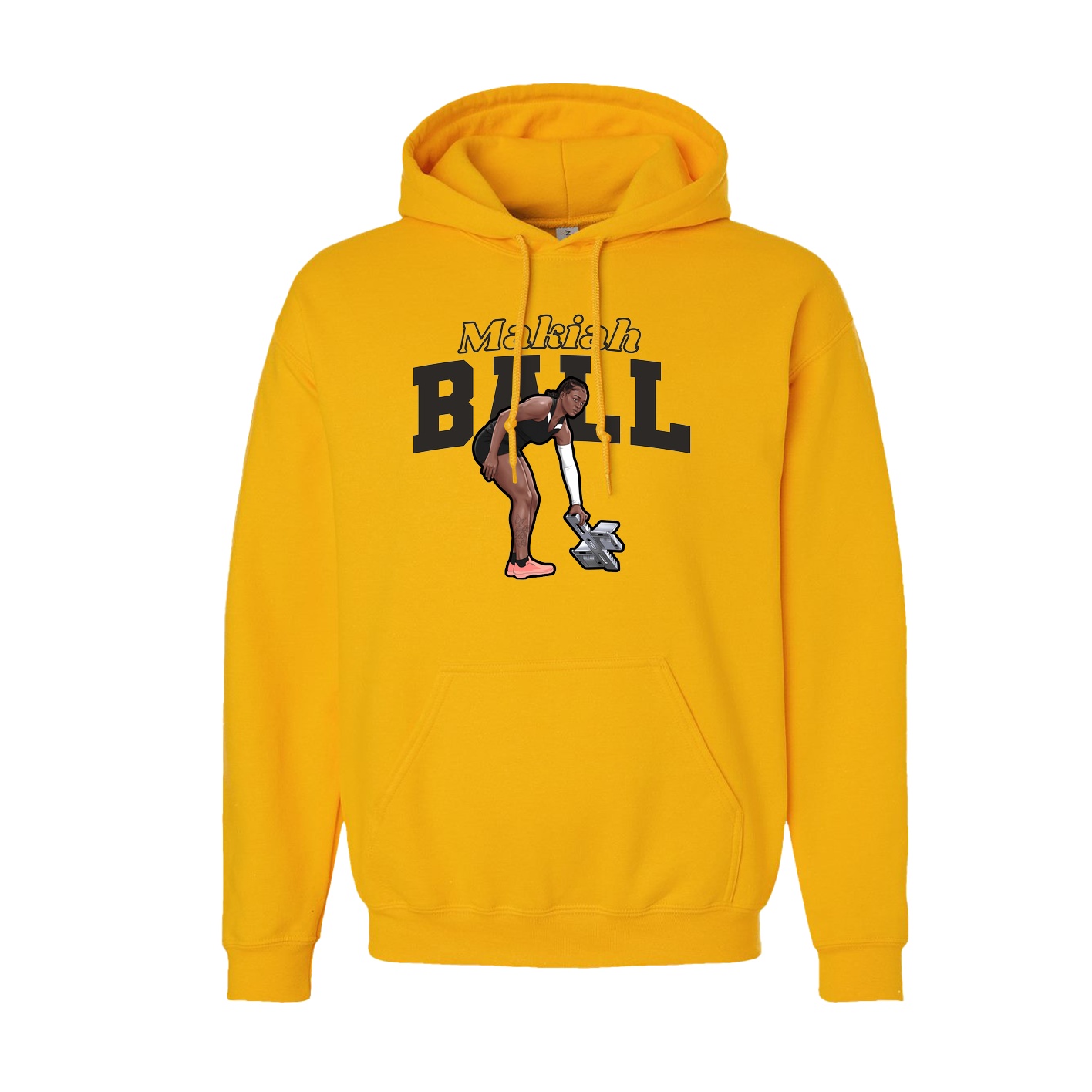 Youth Hoodie — Name Arch in Gold
