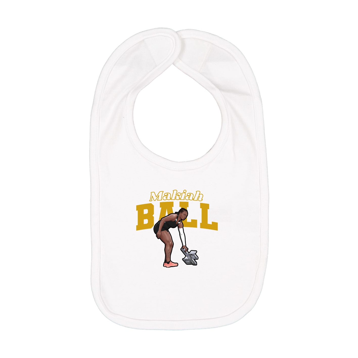 Infant Bib — Name Arch in White