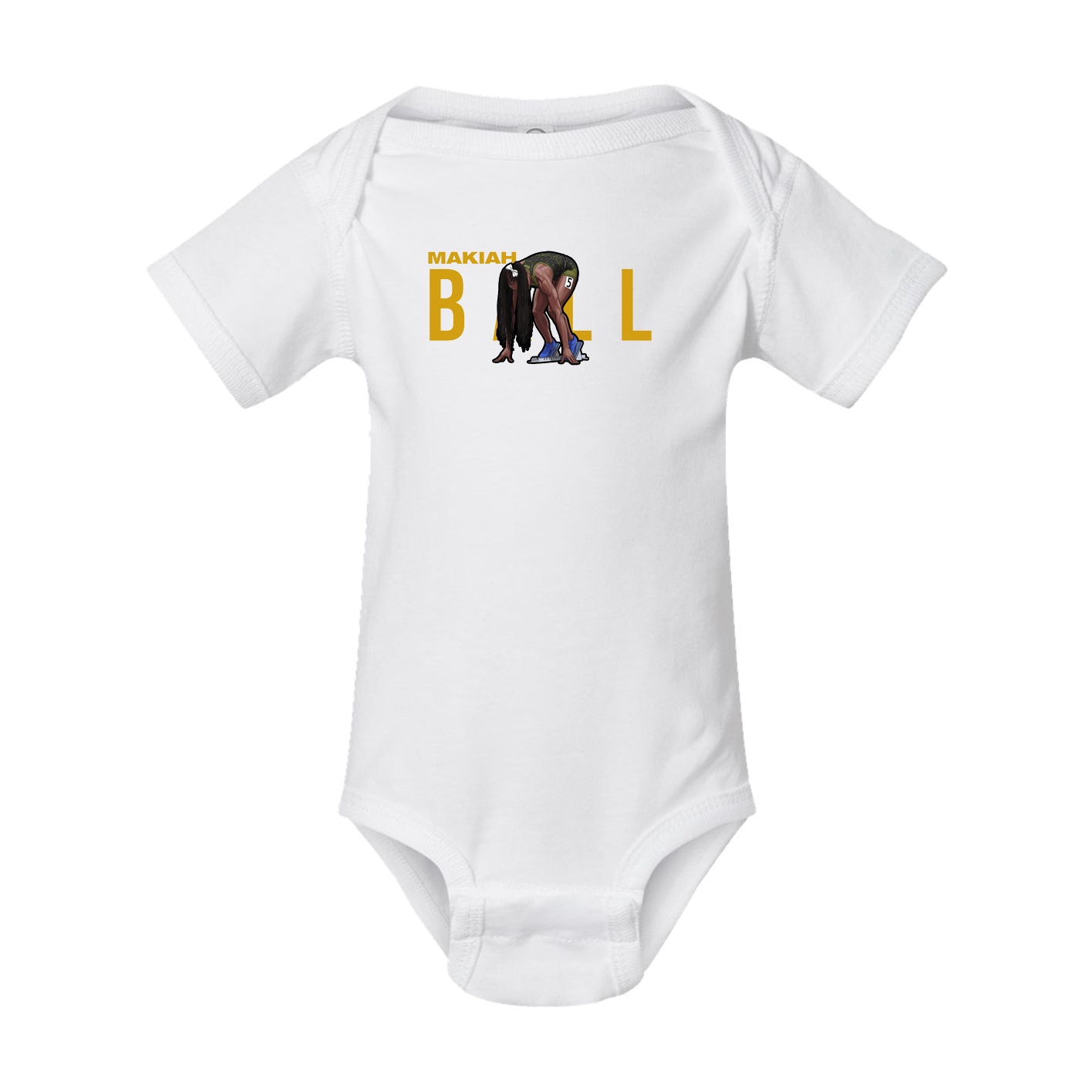 Baby Onesie — Player Name in White