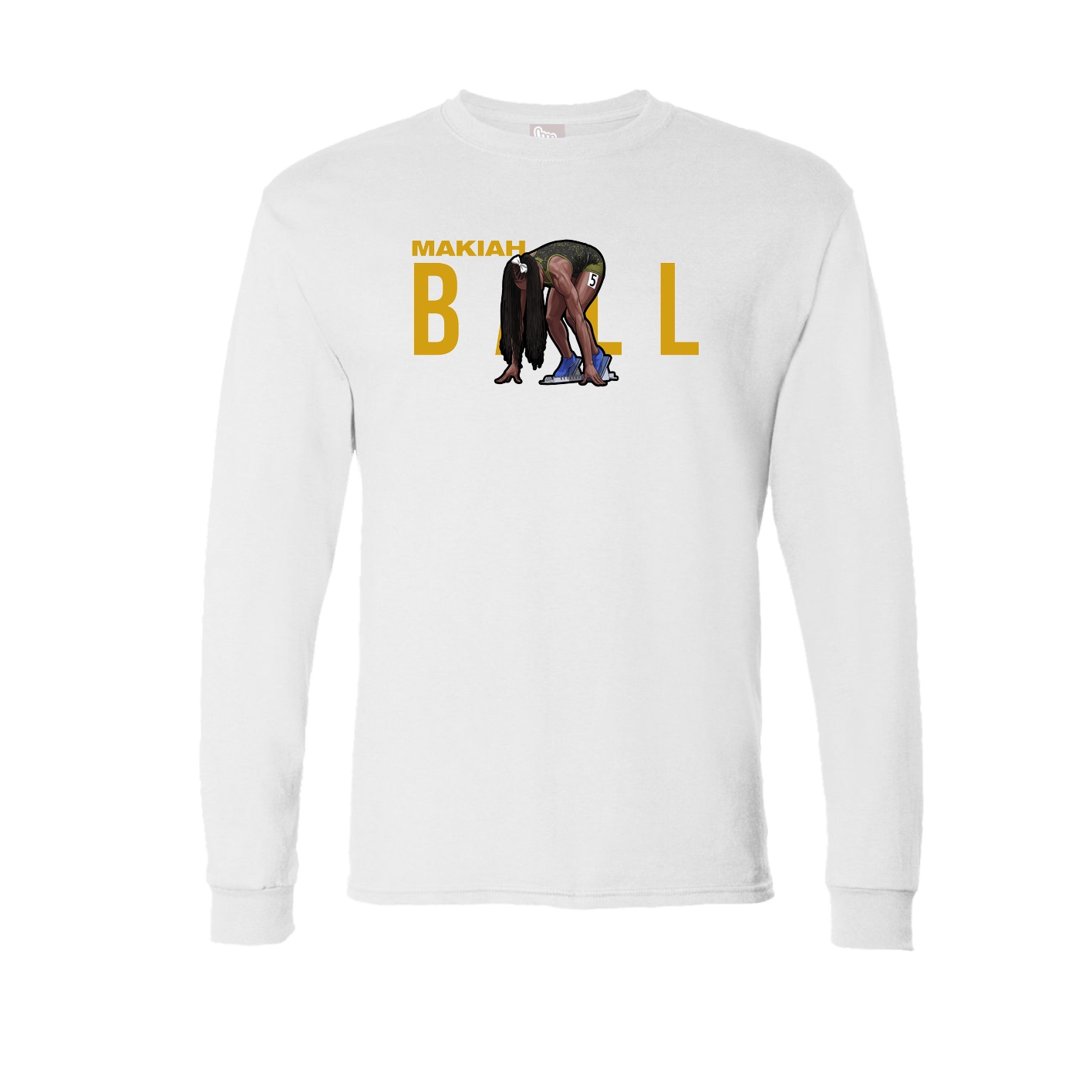 Long Sleeve Tee — Player Name in White