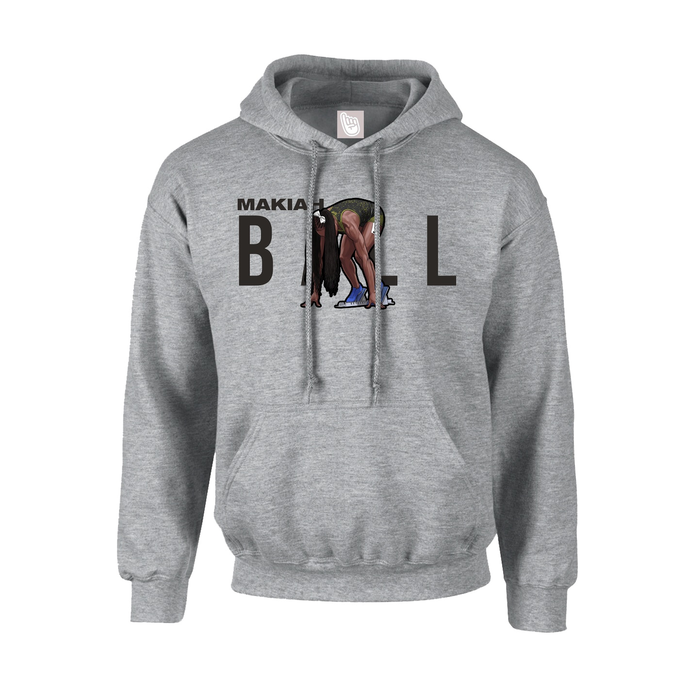 Youth Hoodie — Player Name in Grey