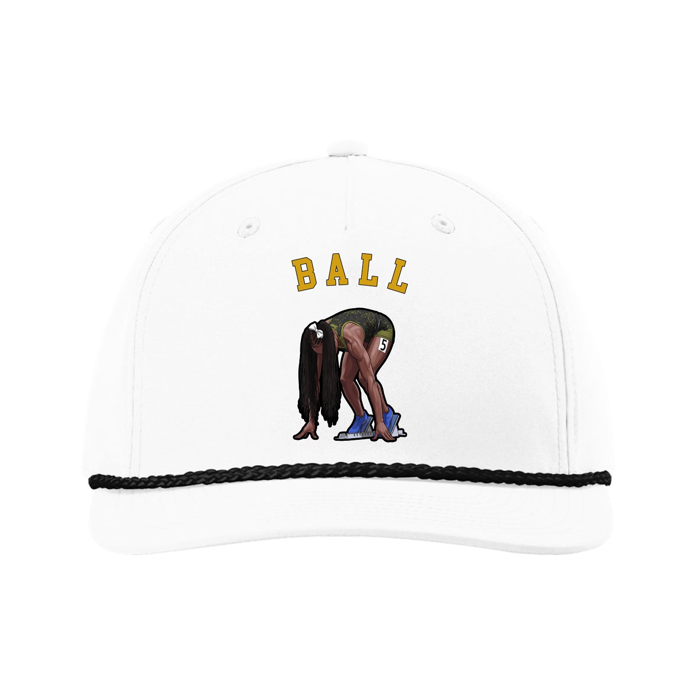 Five-Panel Classic Rope Cap — Shirsey Arch in White