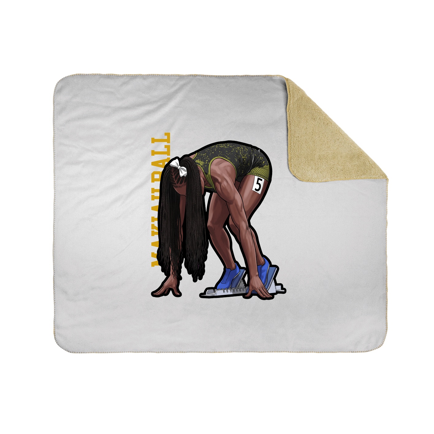 Throw Blanket — Name Vertical in White