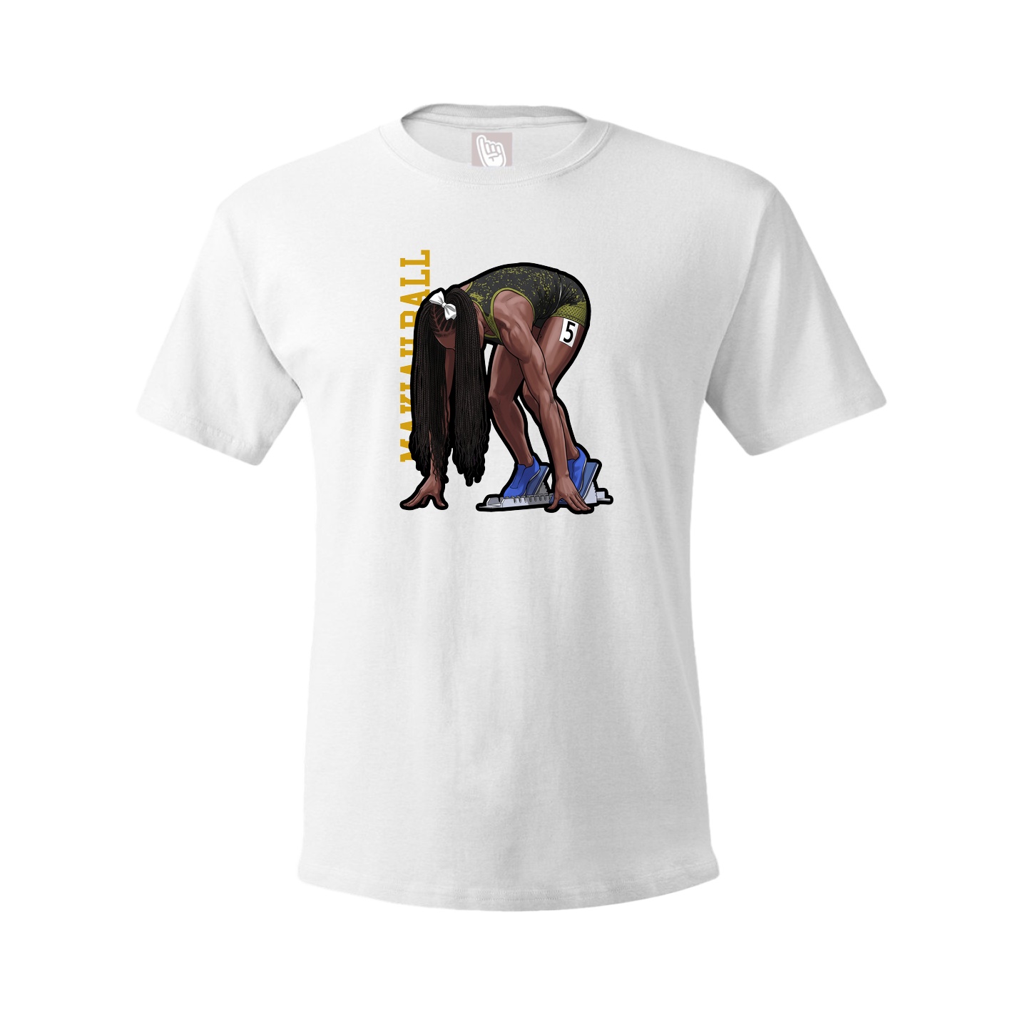 Tee — Name Vertical in White