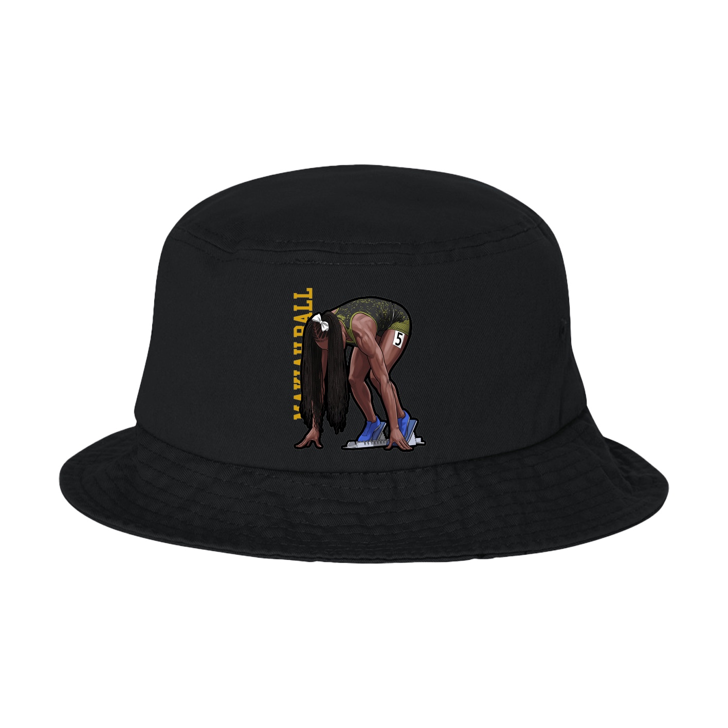 Bucket Cap — Name Vertical in Black