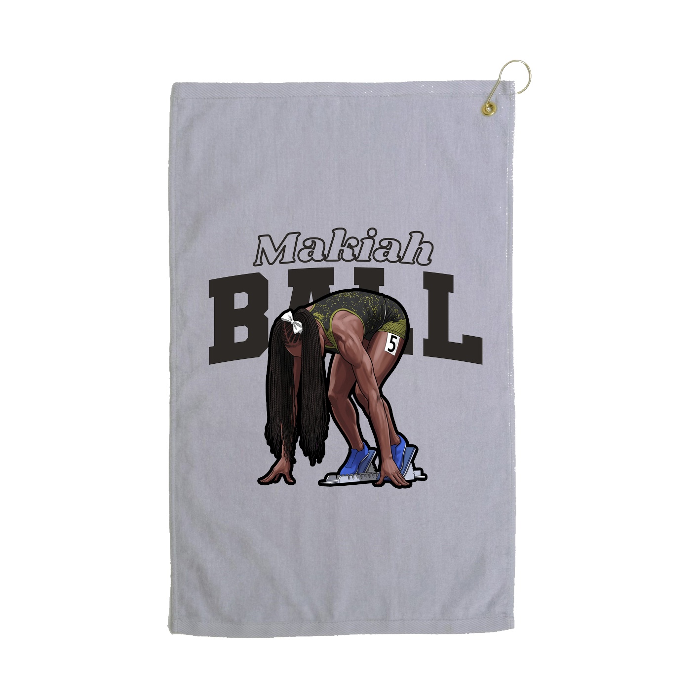 Golf Towel — Name Arch in Grey