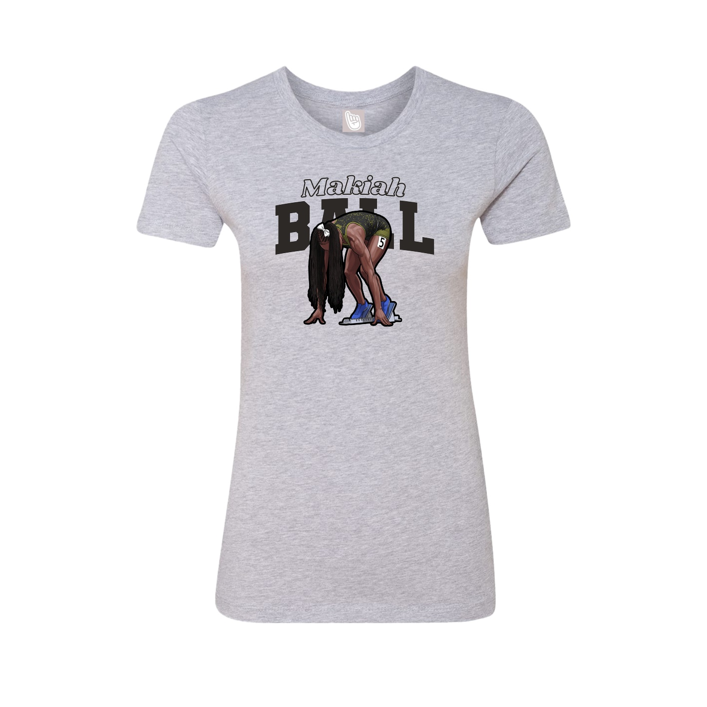 Fitted Women's Tee — Name Arch in Grey