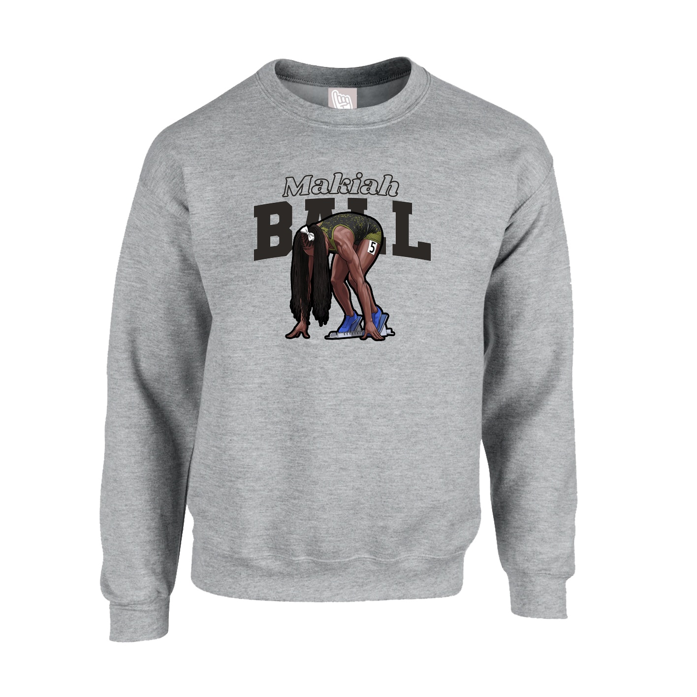Fleece Crew — Name Arch in Grey