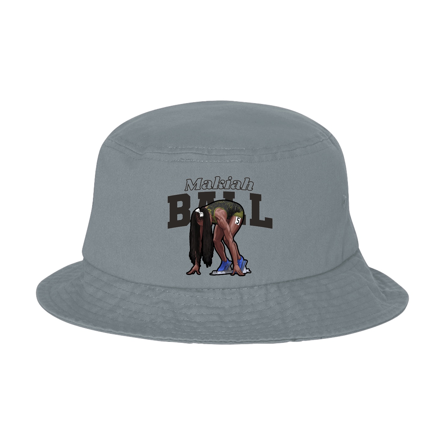 Bucket Cap — Name Arch in Grey