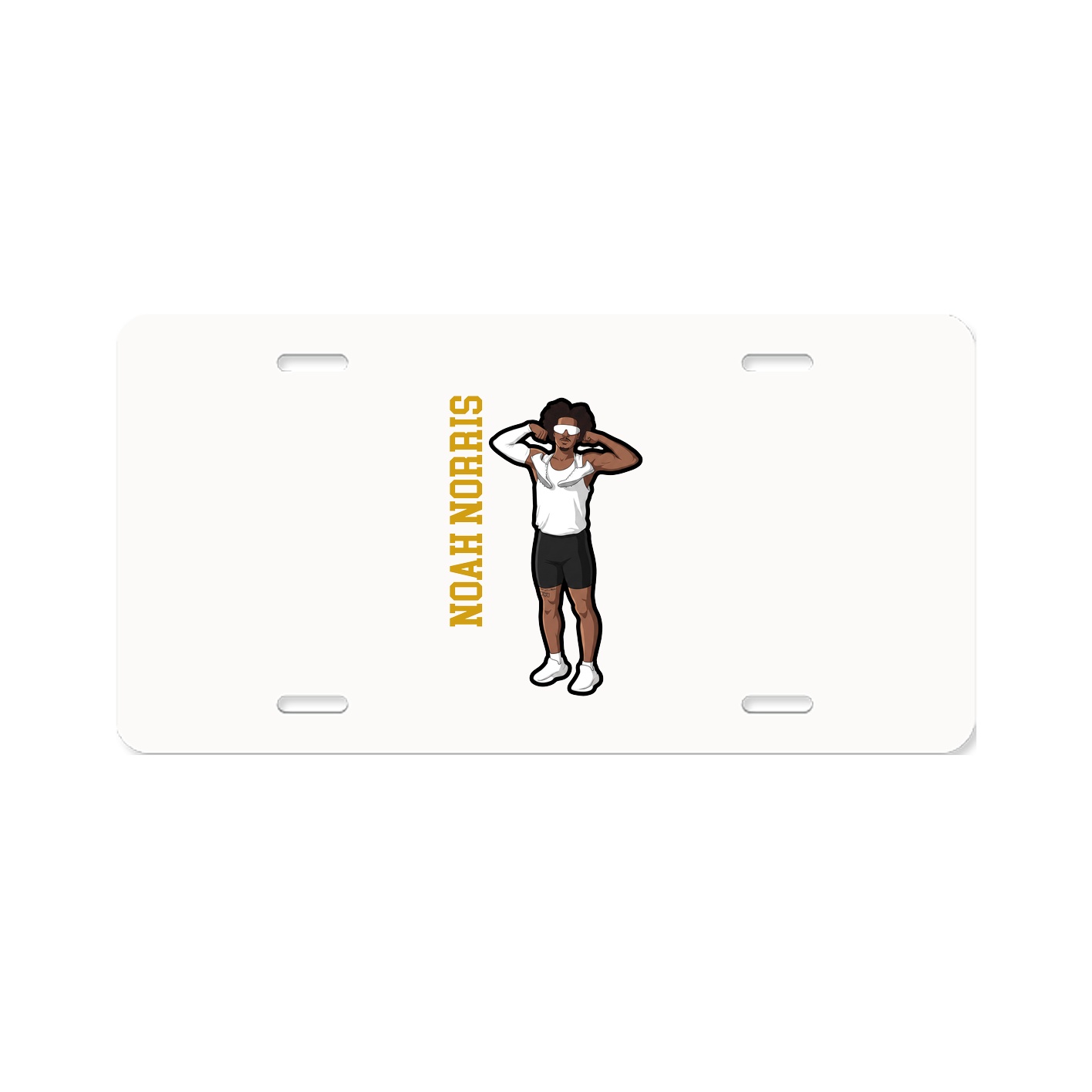 License Plate — Name Vertical in Classic
