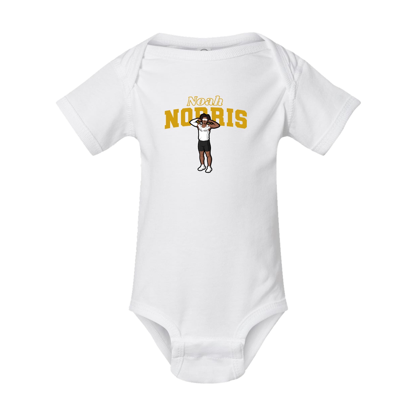 Baby Onesie — Name Arch in White
