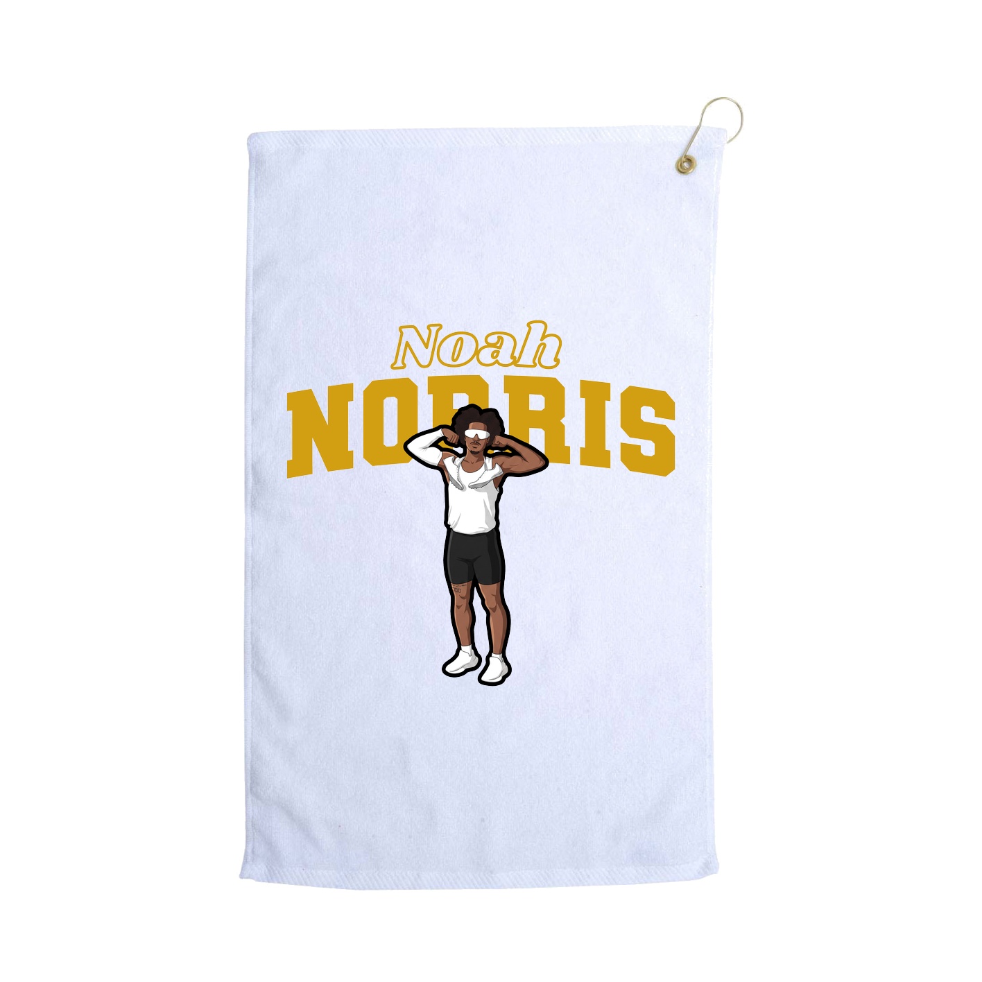 Golf Towel — Name Arch in White