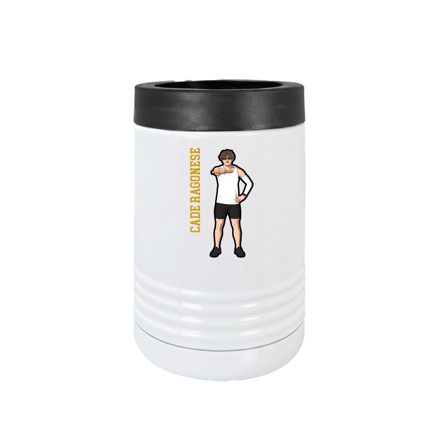 Beverage Holder — Name Vertical in White