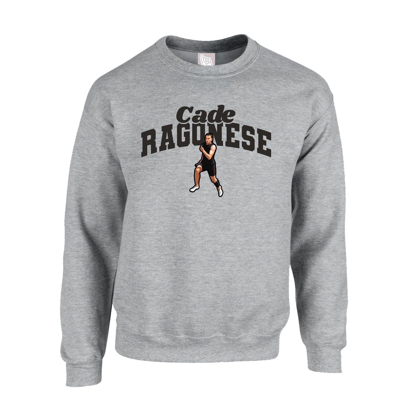 Fleece Crew — Signature Arch in Grey
