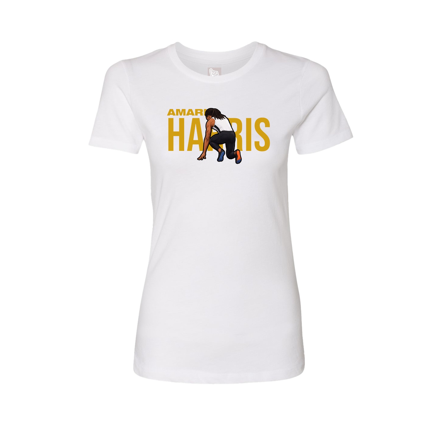 Fitted Women's Tee — Player Name in White