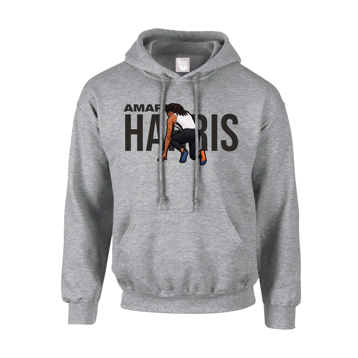Youth Hoodie — Player Name in Grey