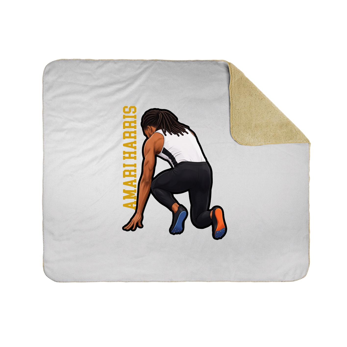 Throw Blanket — Name Vertical in White