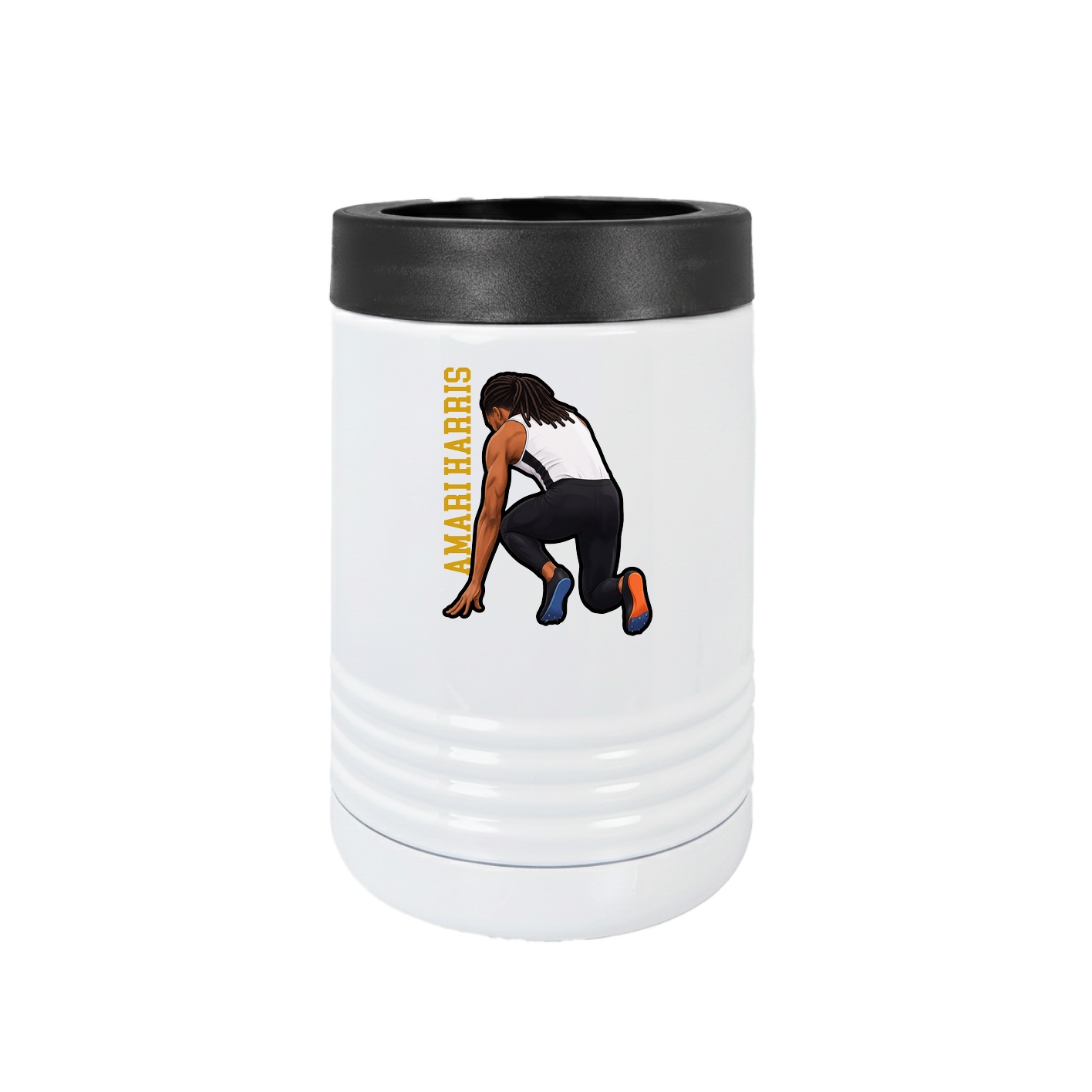 Beverage Holder — Name Vertical in White