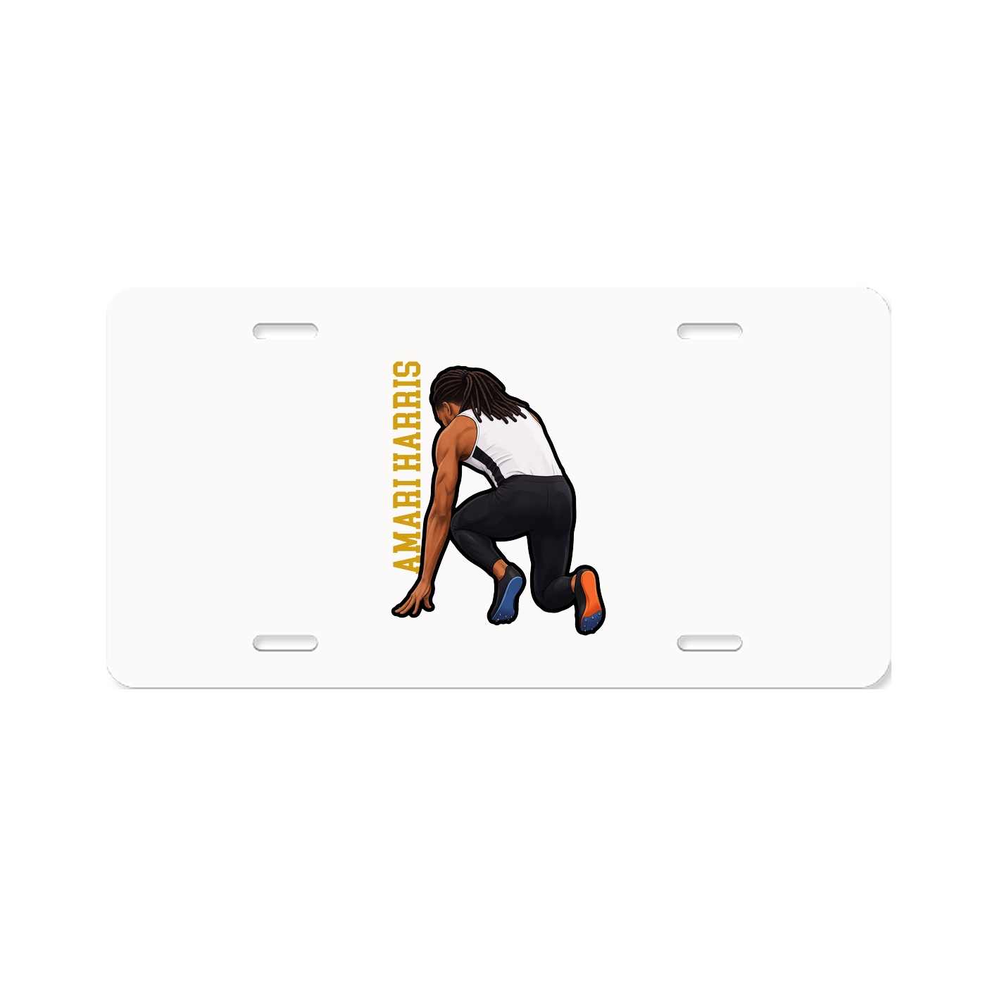 License Plate — Name Vertical in Classic