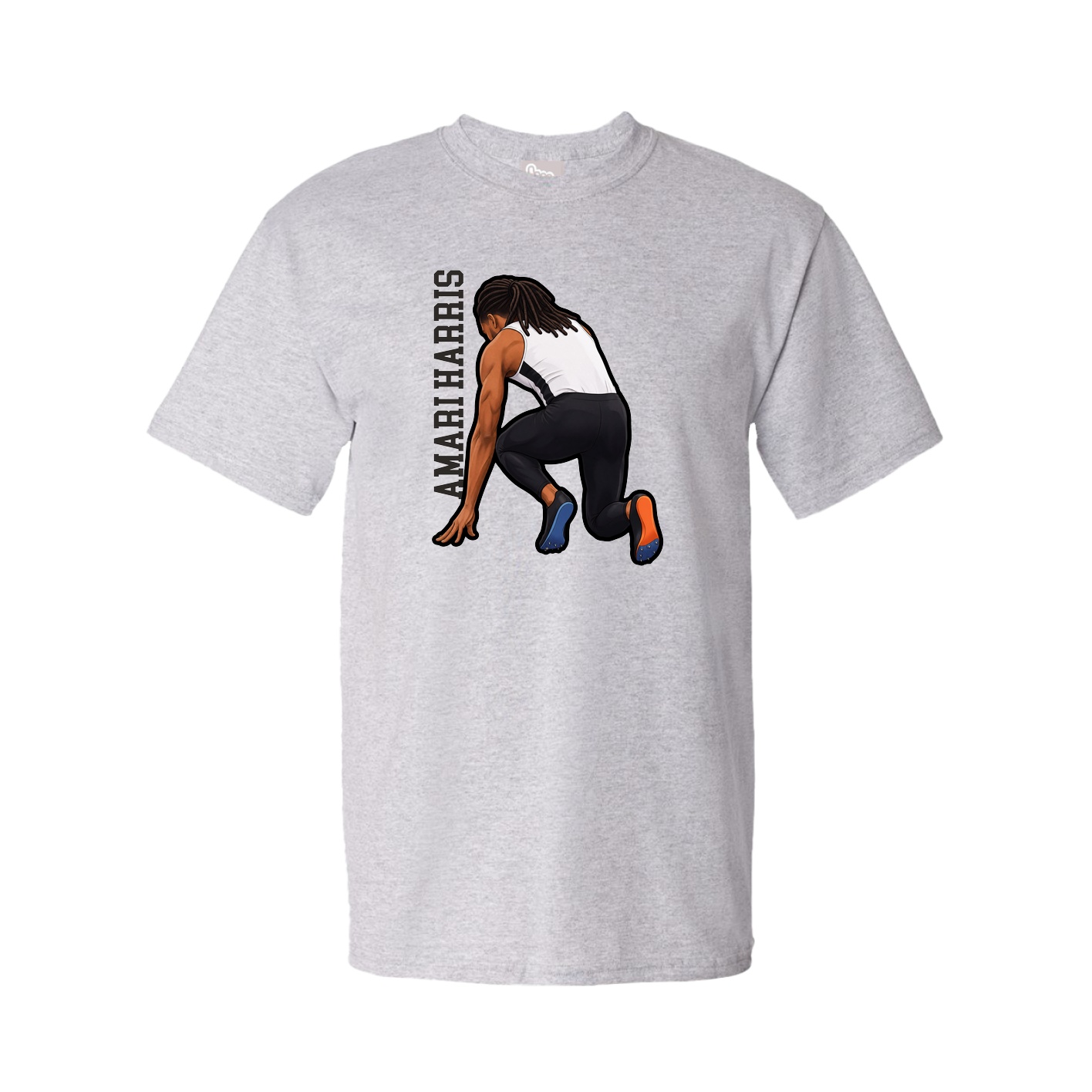 Tee — Name Vertical in Grey