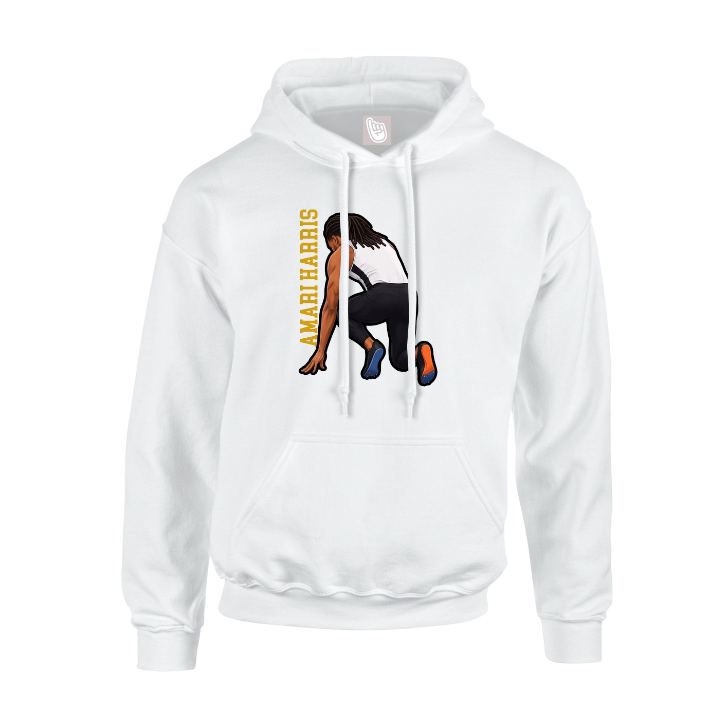 Youth Hoodie — Name Vertical in White