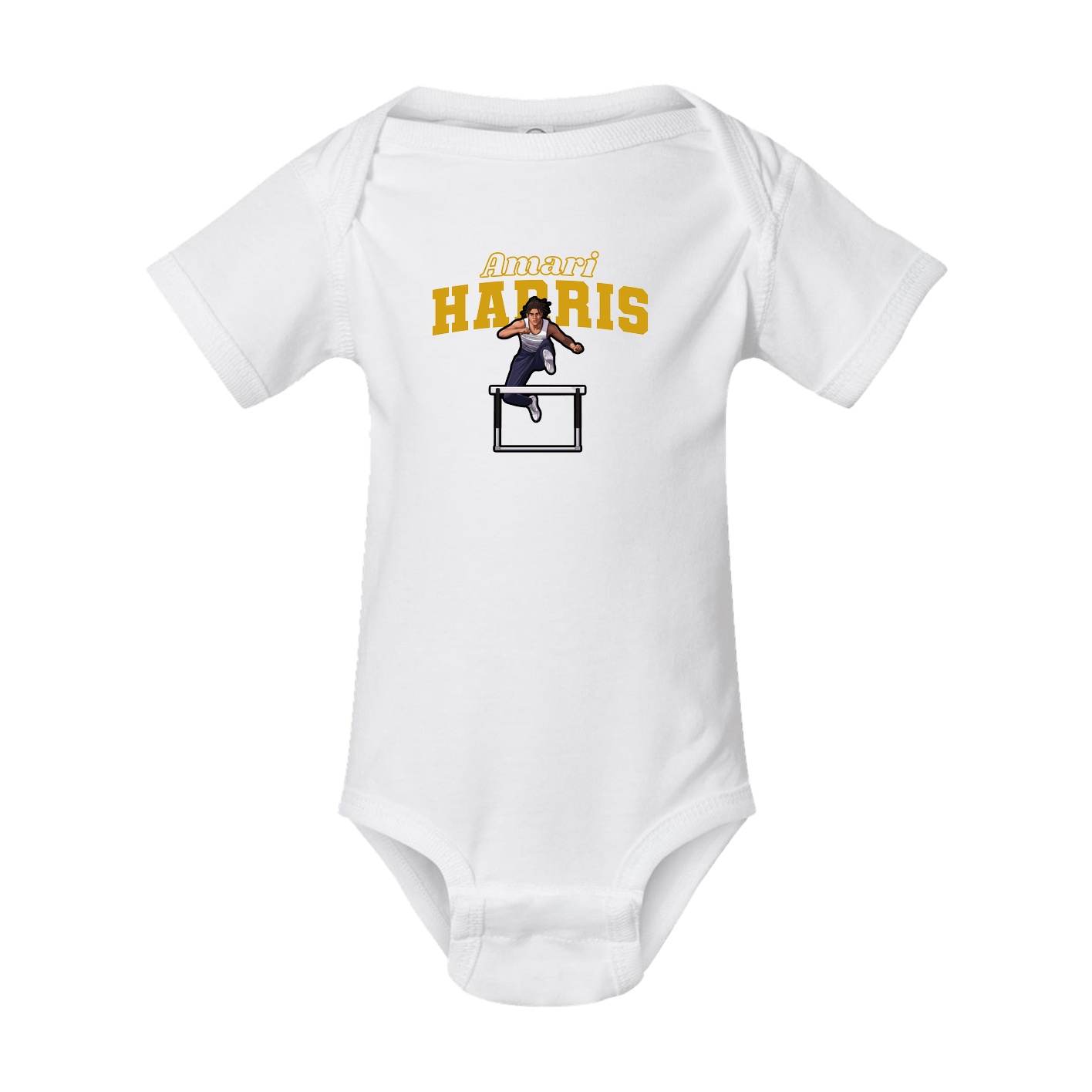 Baby Onesie — Name Arch in White