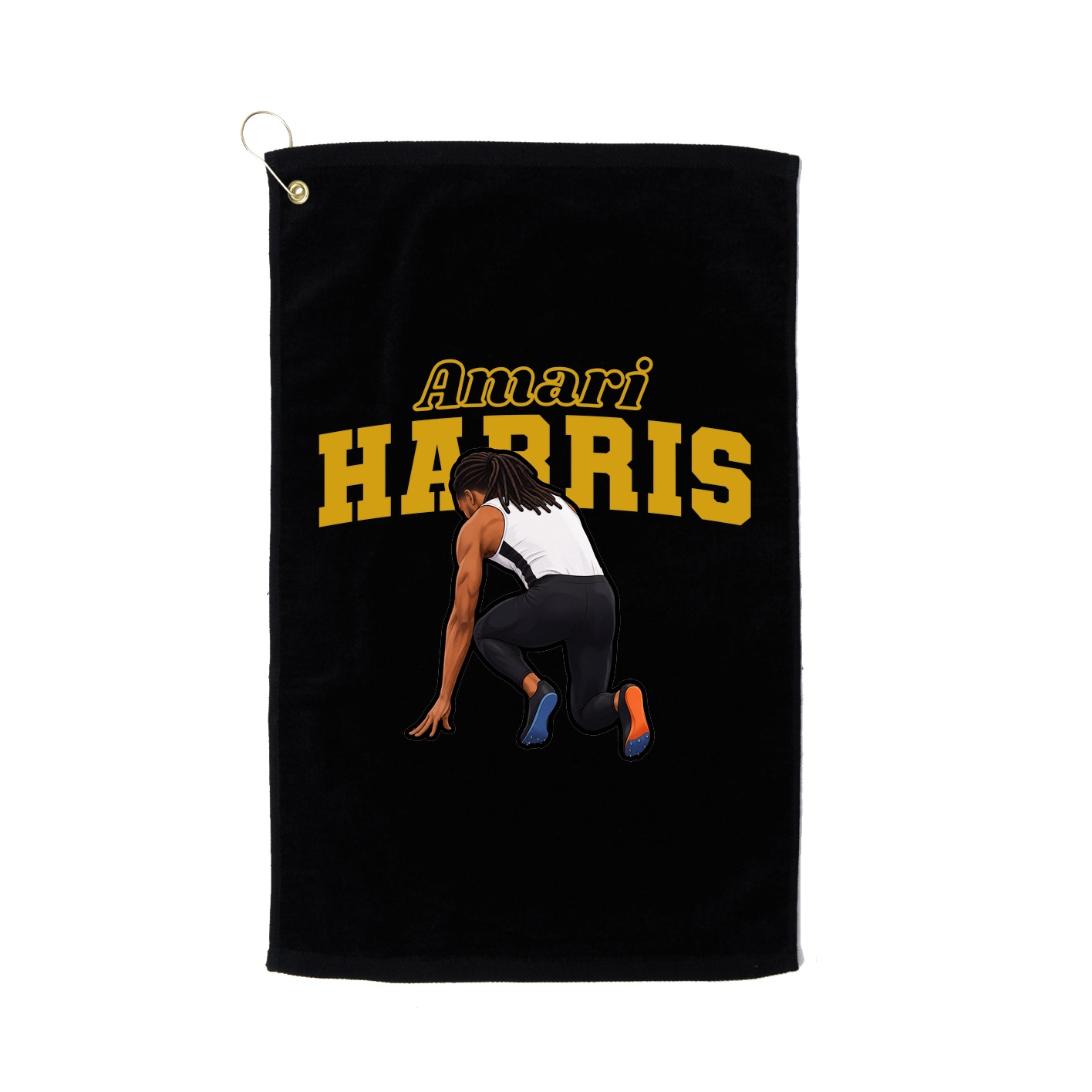 Golf Towel — Name Arch in Black