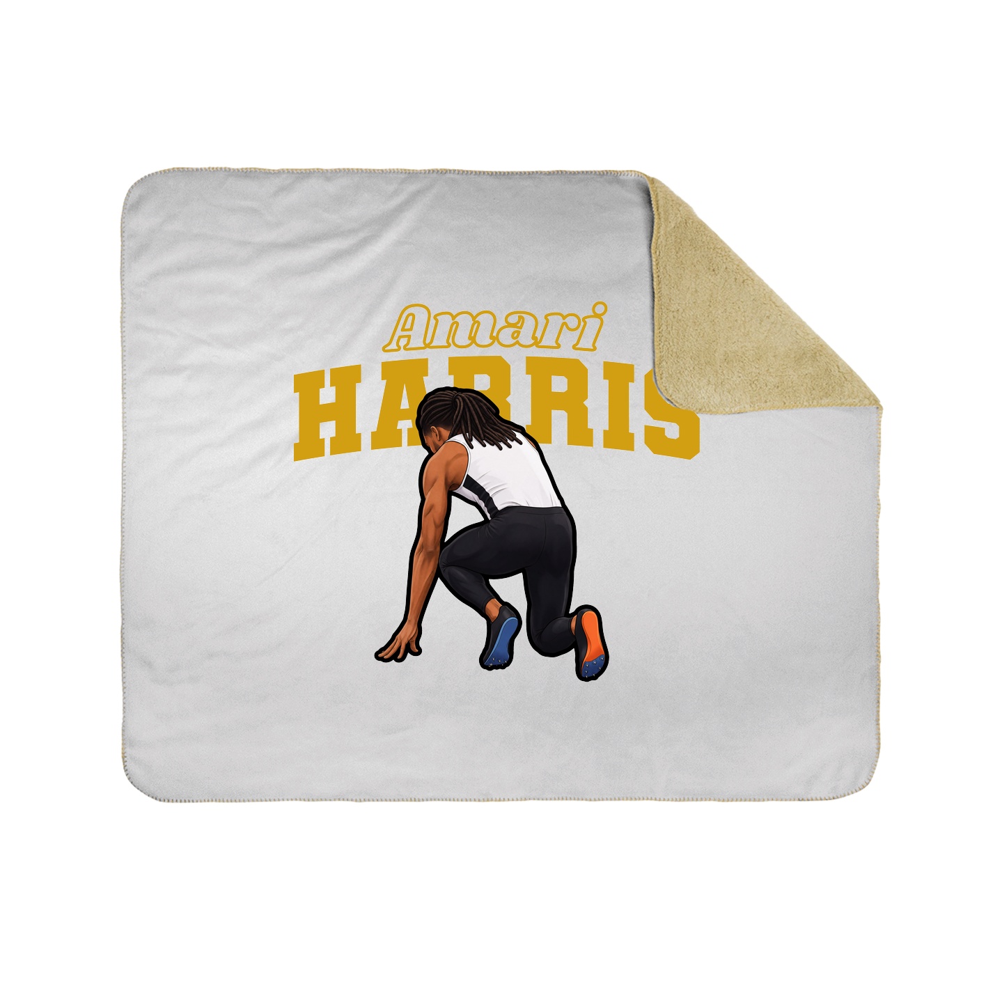 Throw Blanket — Name Arch in White