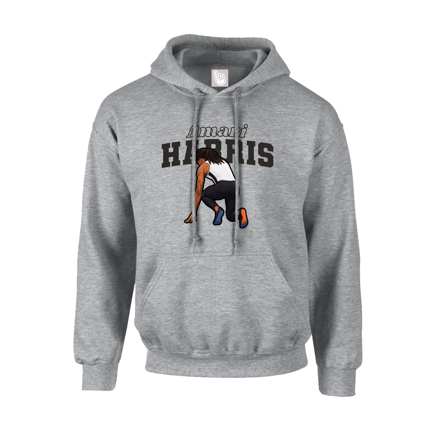Hoodie — Name Arch in Grey
