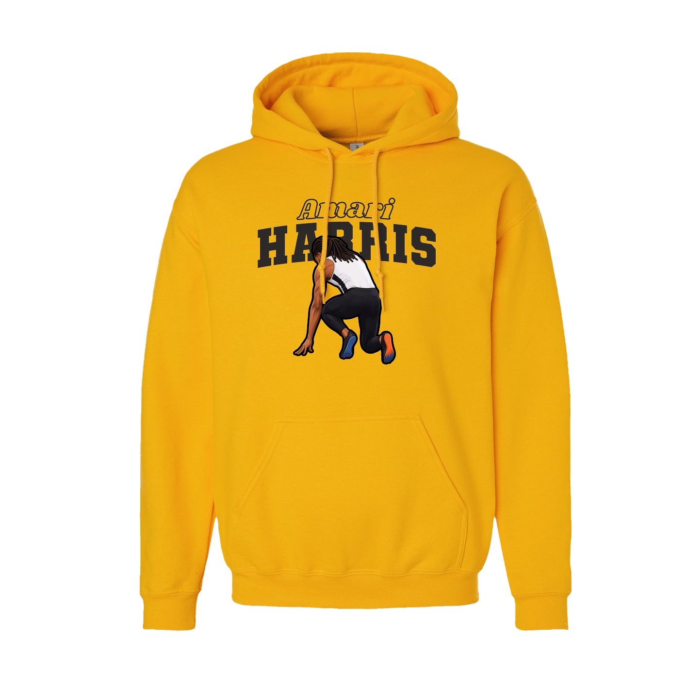 Youth Hoodie — Name Arch in Gold