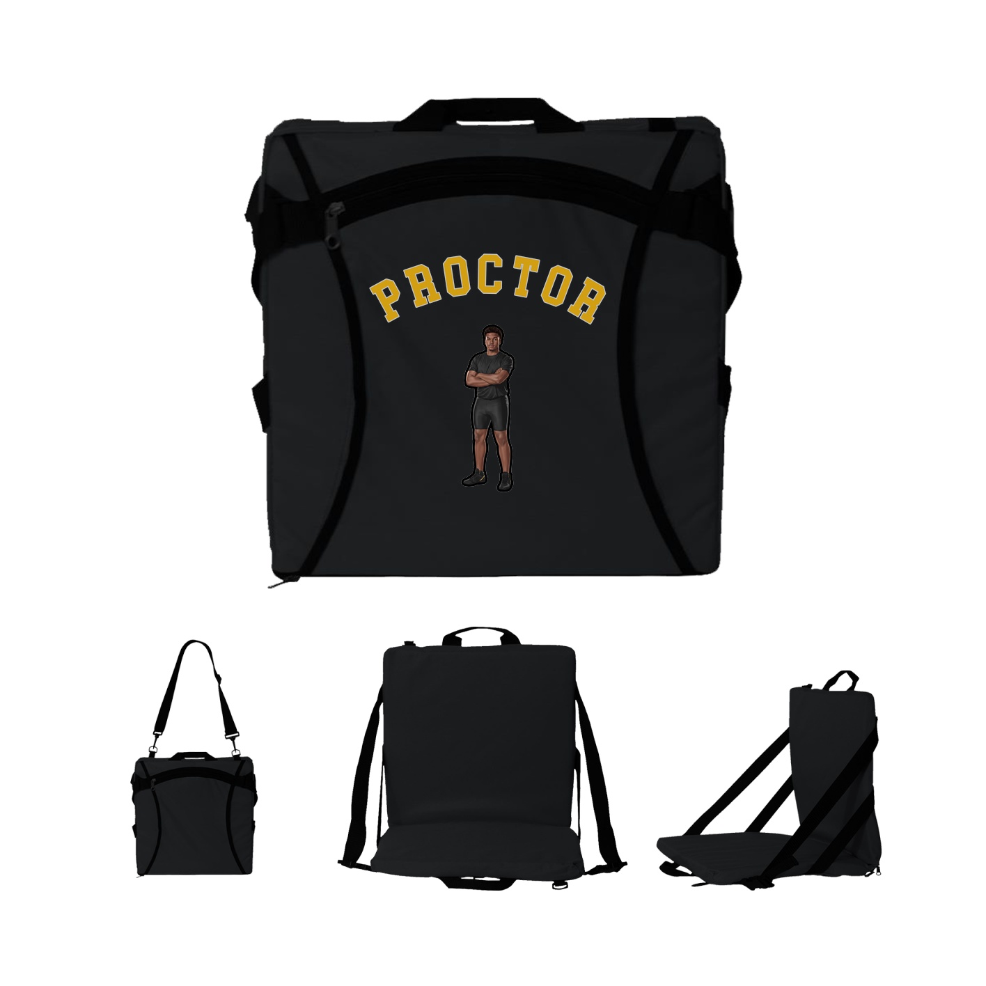 Folding Stadium Seat — Shirsey Arch in Black