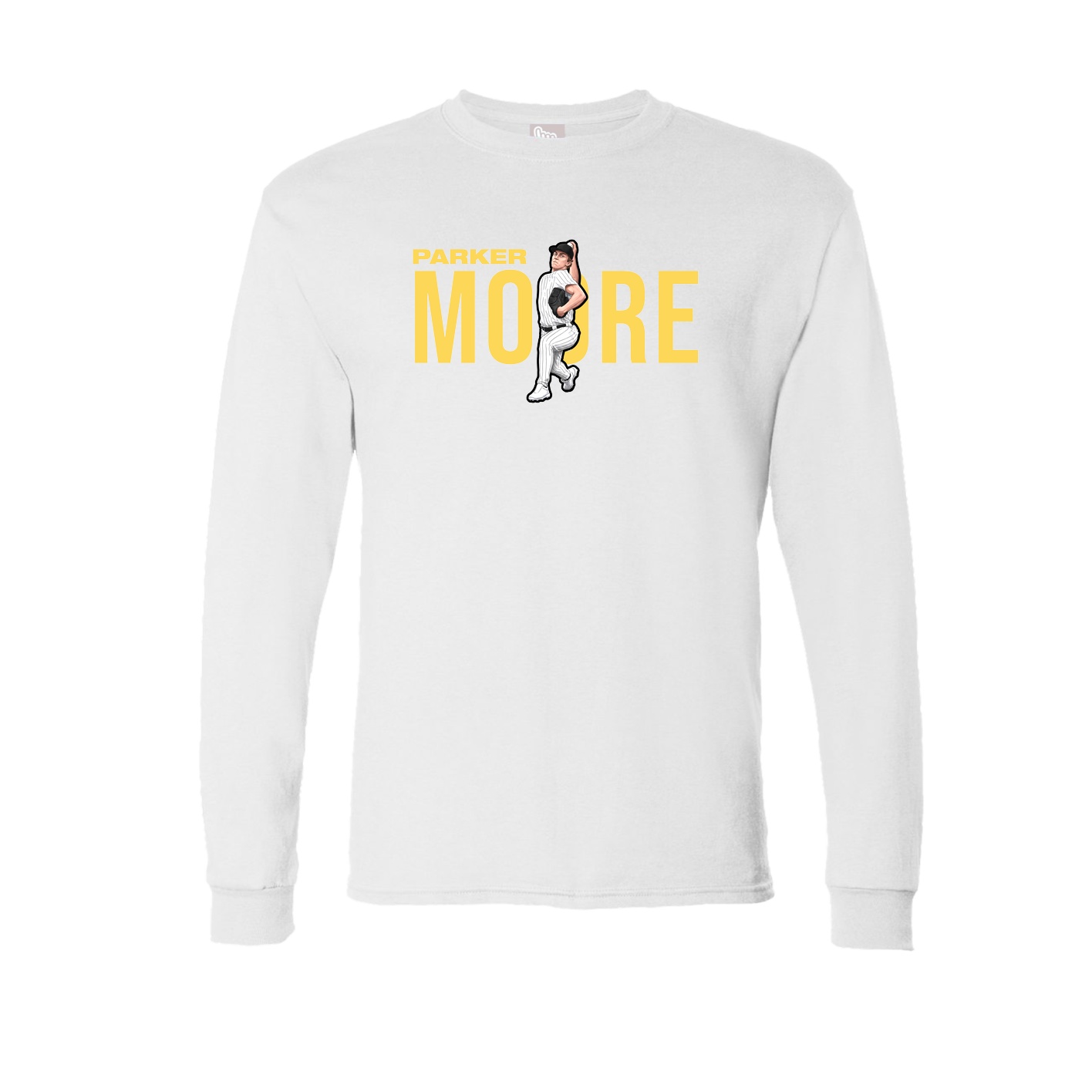 Long Sleeve Tee — Player Name in White