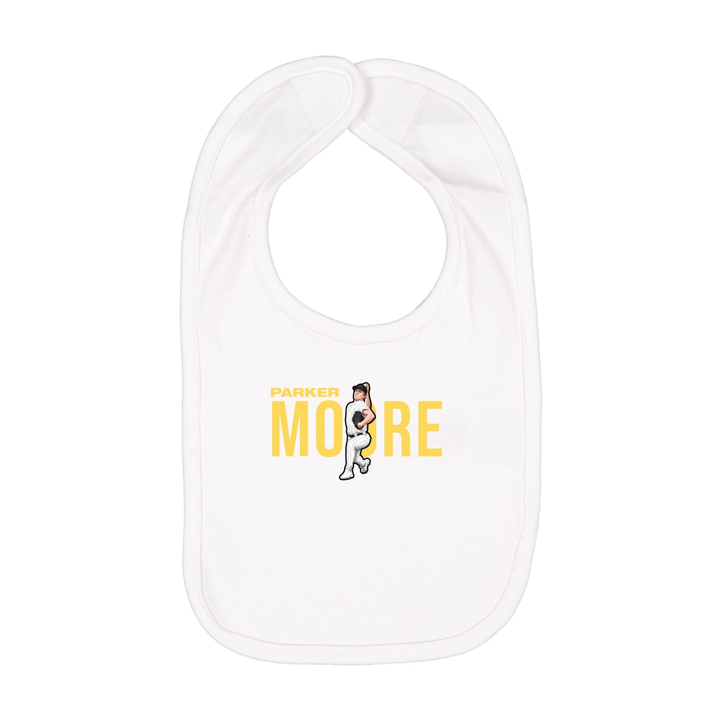 Infant Bib — Player Name in White