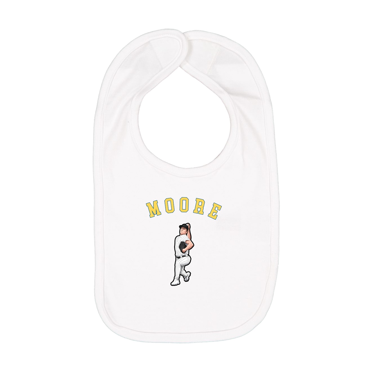 Infant Bib — Shirsey Arch in White