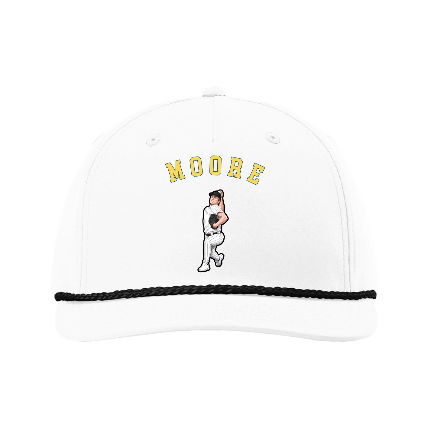 Five-Panel Classic Rope Cap — Shirsey Arch in White