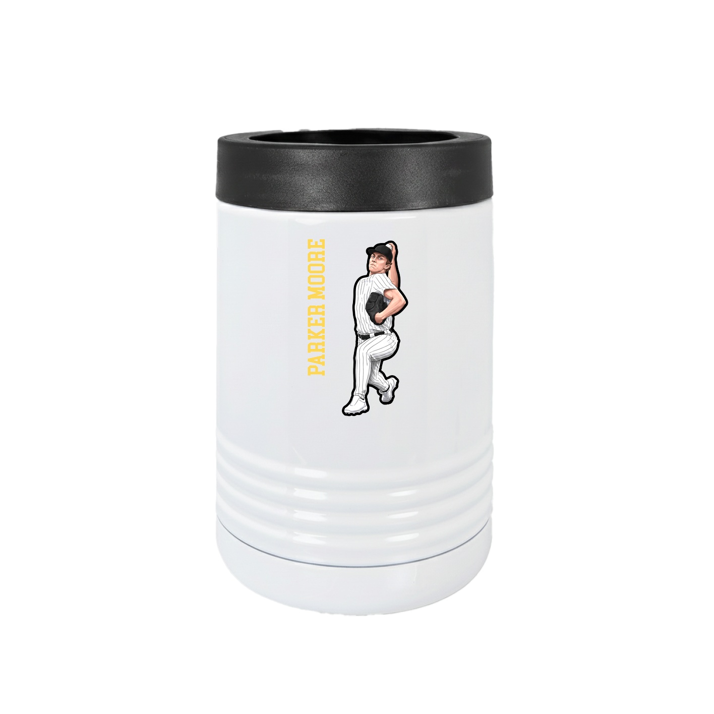 Beverage Holder — Name Vertical in White