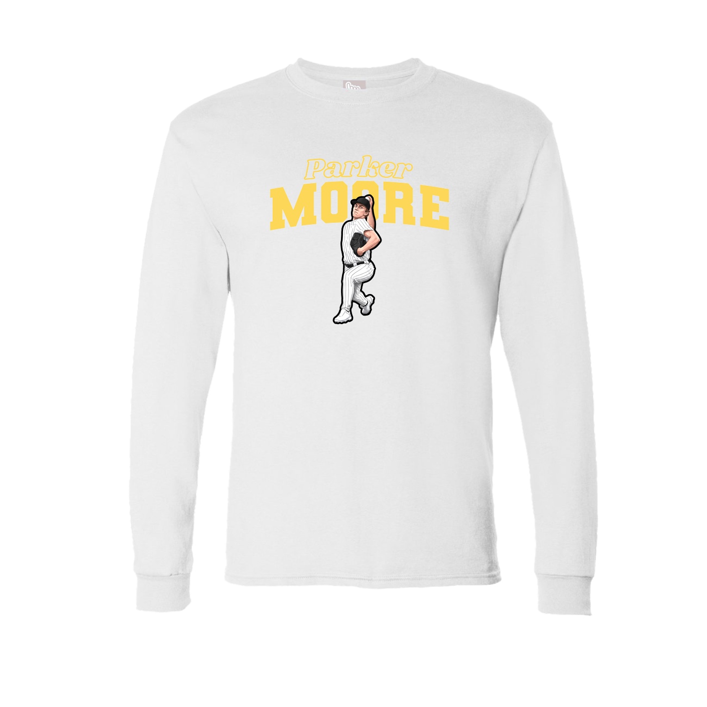 Long Sleeve Tee — Name Arch in White