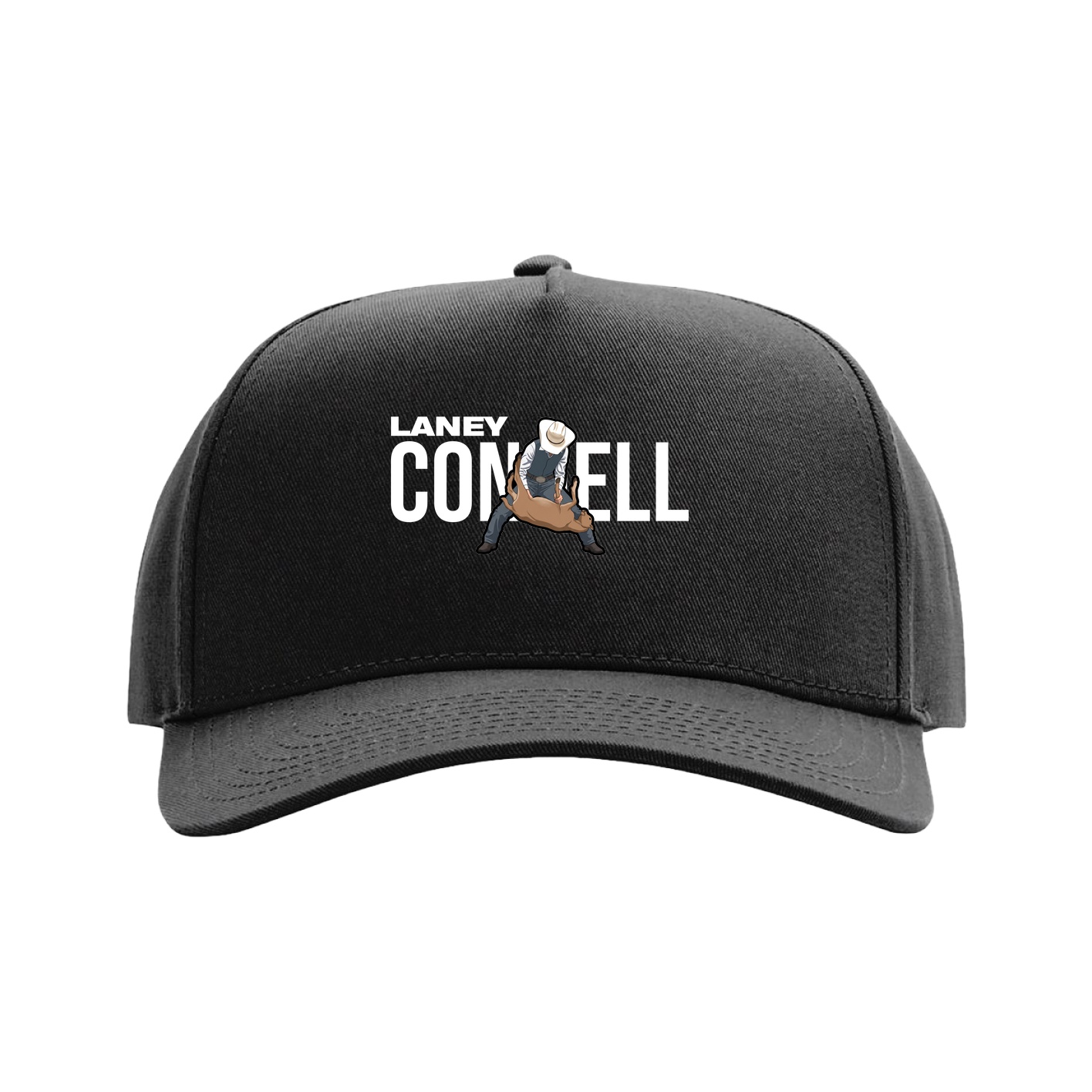 Full Fabric Five-Panel Champ Cap — Player Name in Black