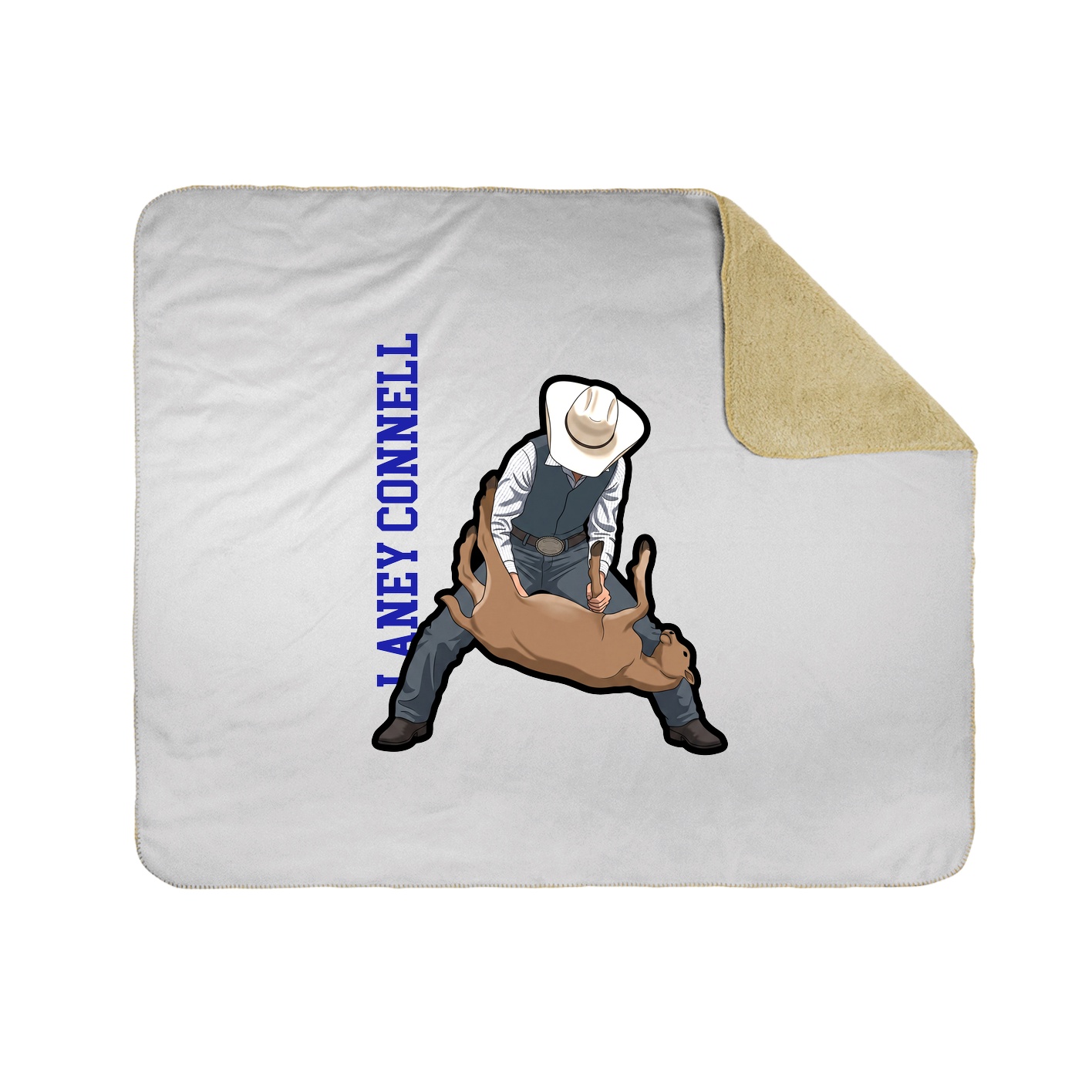 Throw Blanket — Name Vertical in White