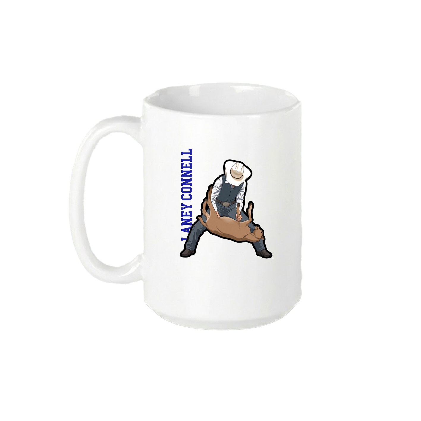 15oz Coffee Mug — Name Vertical in White