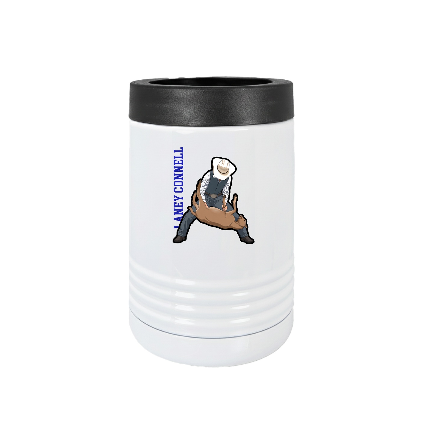 Beverage Holder — Name Vertical in White