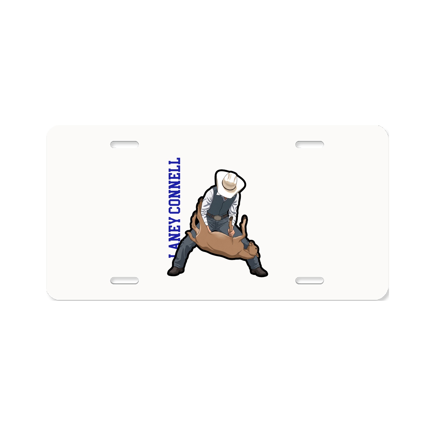 License Plate — Name Vertical in Classic