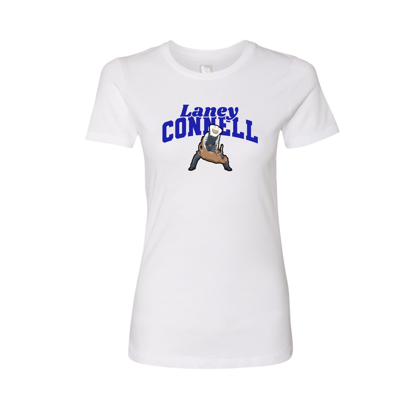 Fitted Women's Tee — Signature Arch in White
