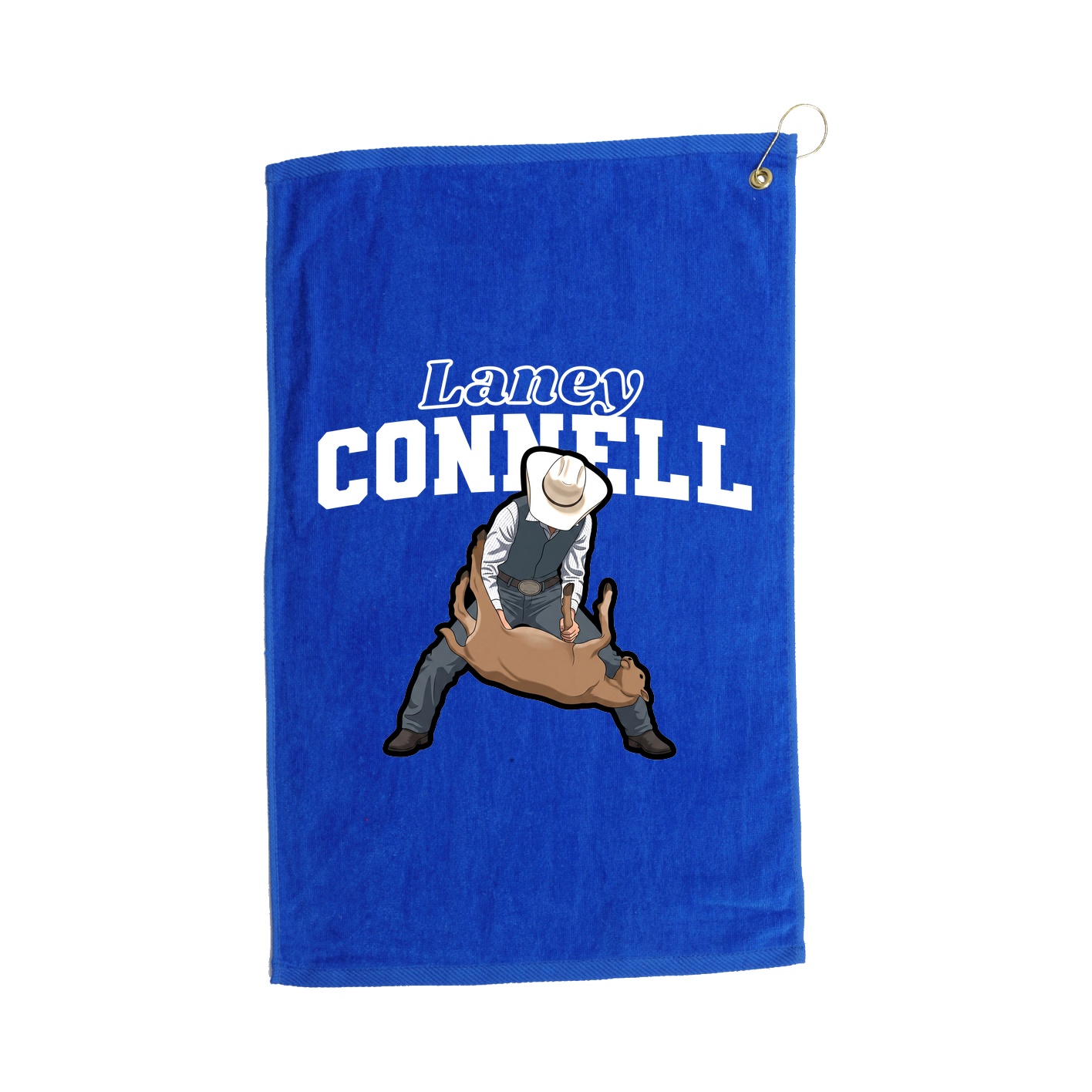 Golf Towel — Name Arch in Royal