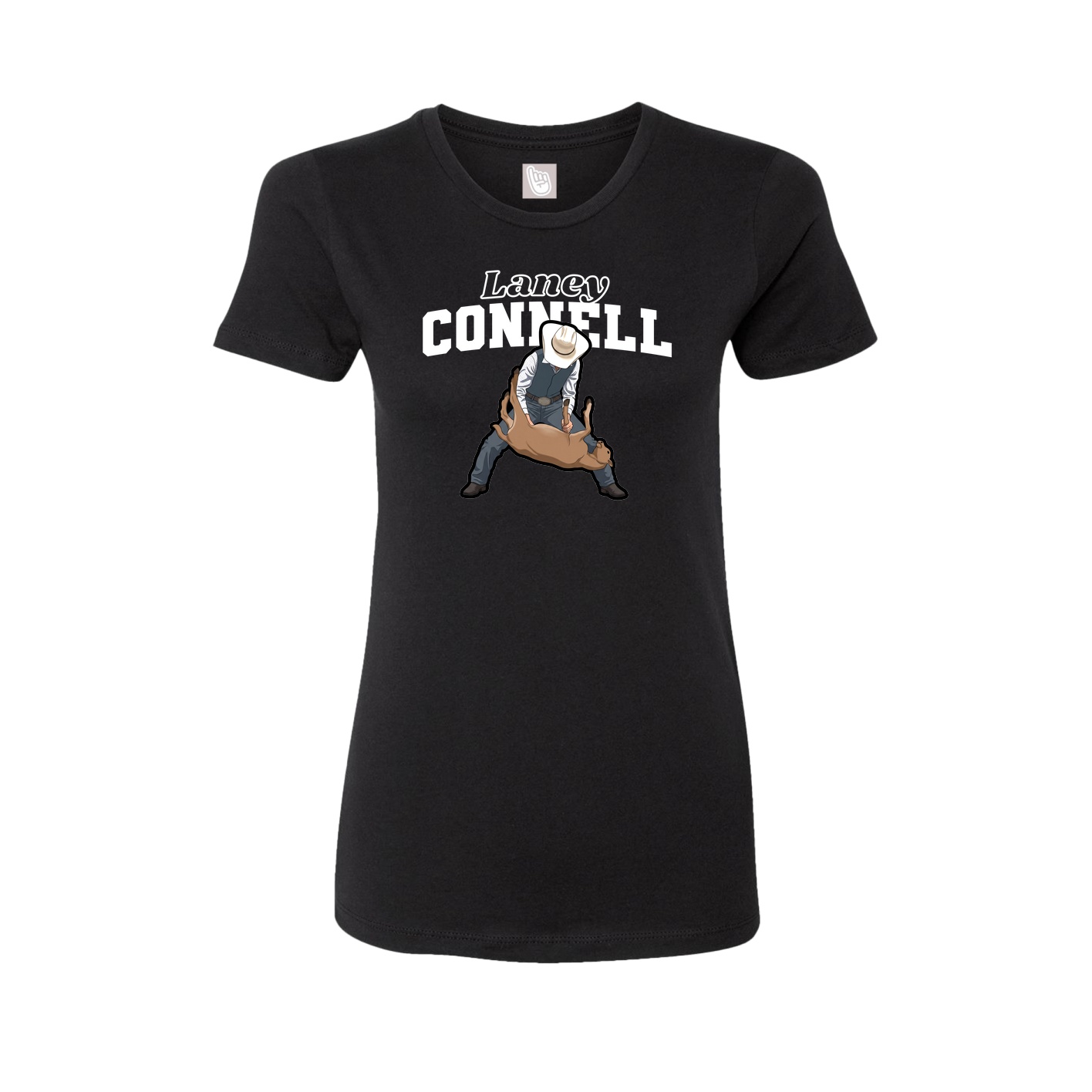 Fitted Women's Tee — Name Arch in Black