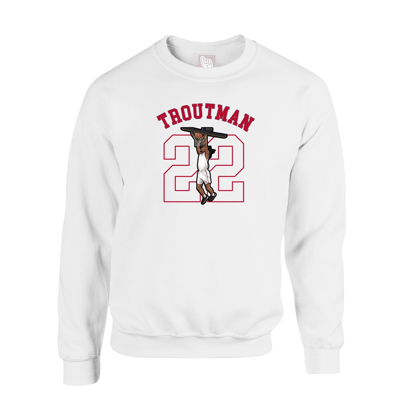 Fleece Crew — Shirsey Arch in White