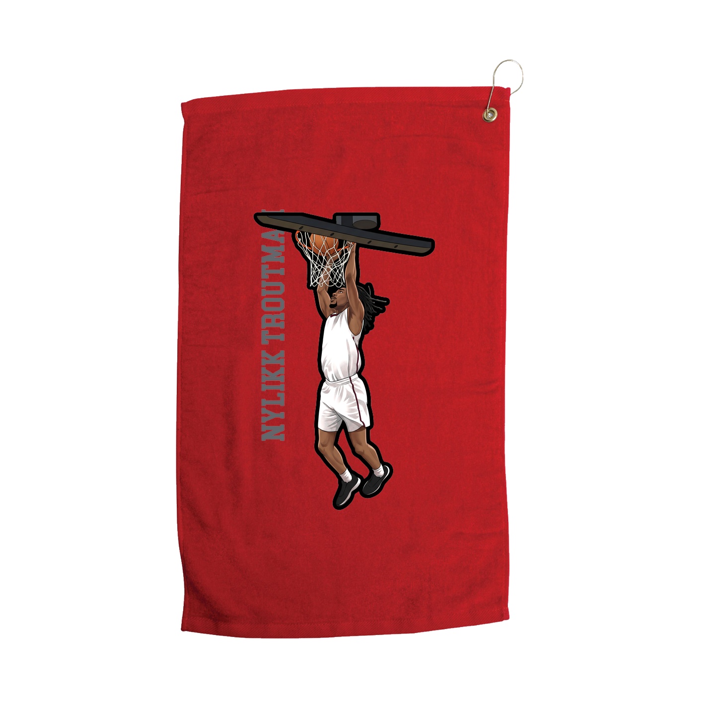 Golf Towel — Name Vertical in Red